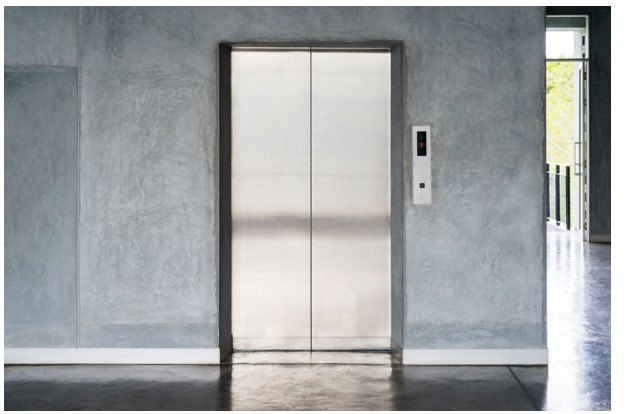 Image of elevator with closed doors