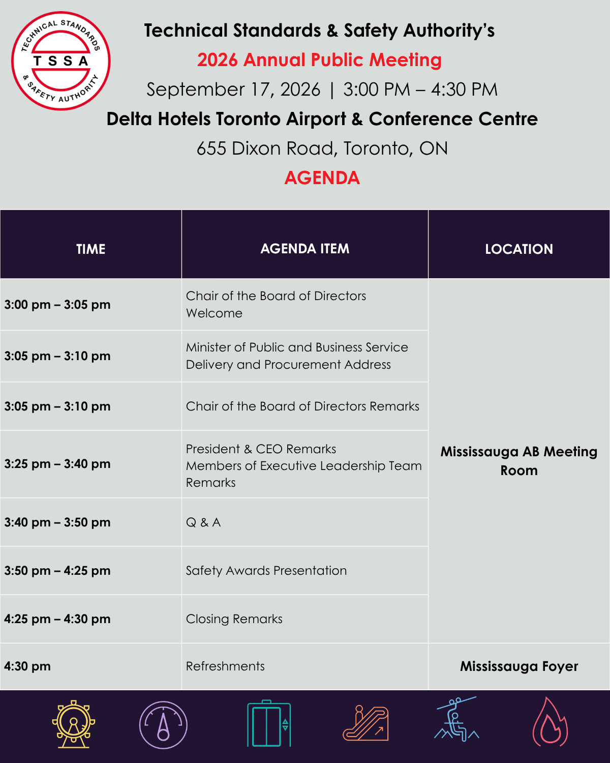 Agenda - TSSA Annual Public Meeting 2026